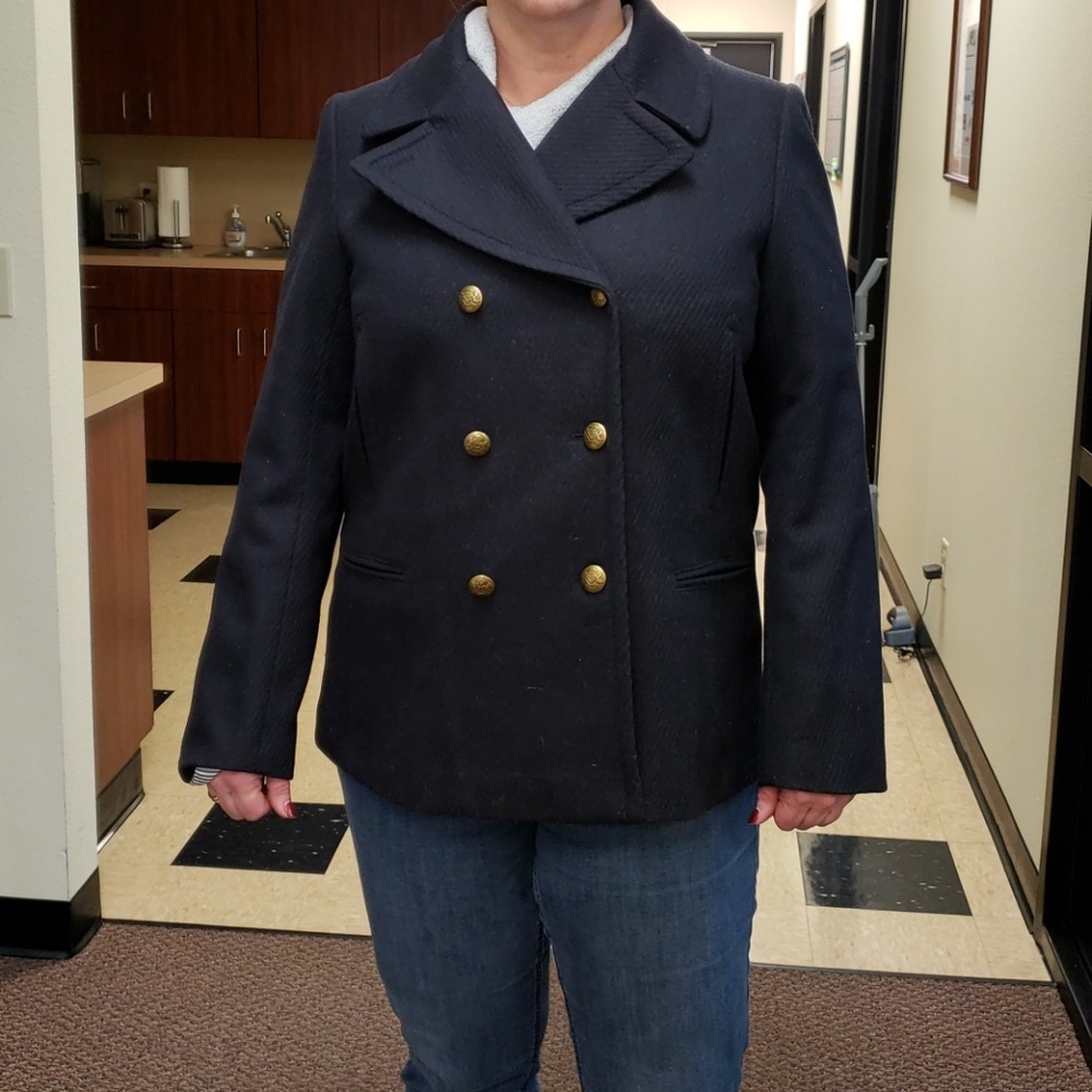 Banana Republic Italian Wool Peacoat Navy XL